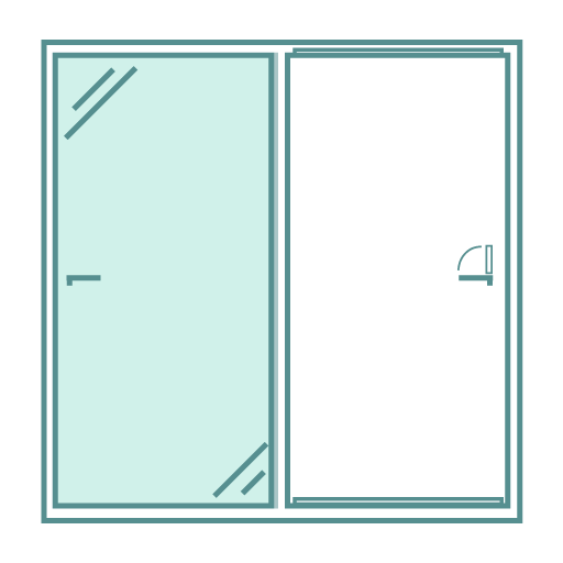 Puerta paralela oscilobatiente